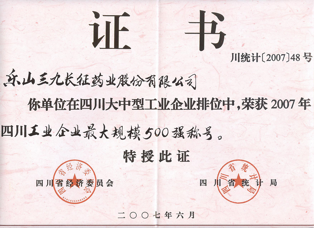 長藥公司——省工業(yè)500強